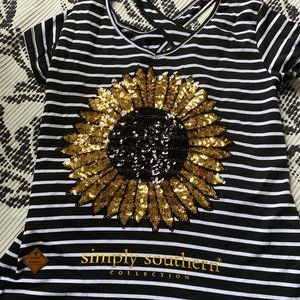 Simply southern collection sequins flower shirt
